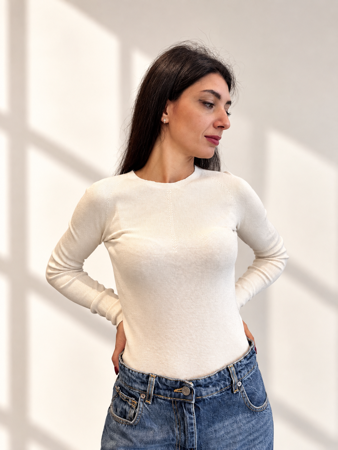 Maglia girocollo aderente