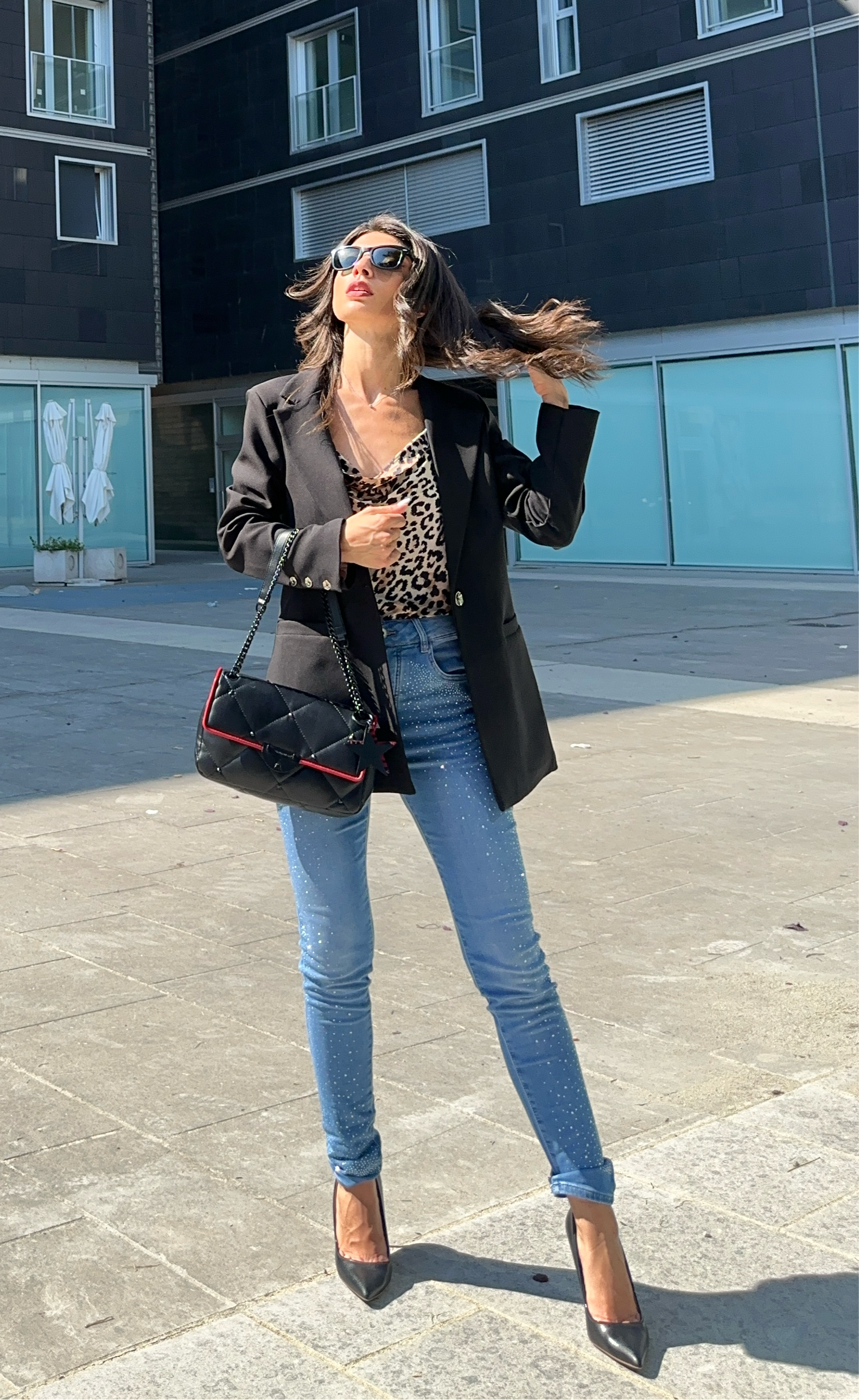 Jeans brillantini elasticizzato