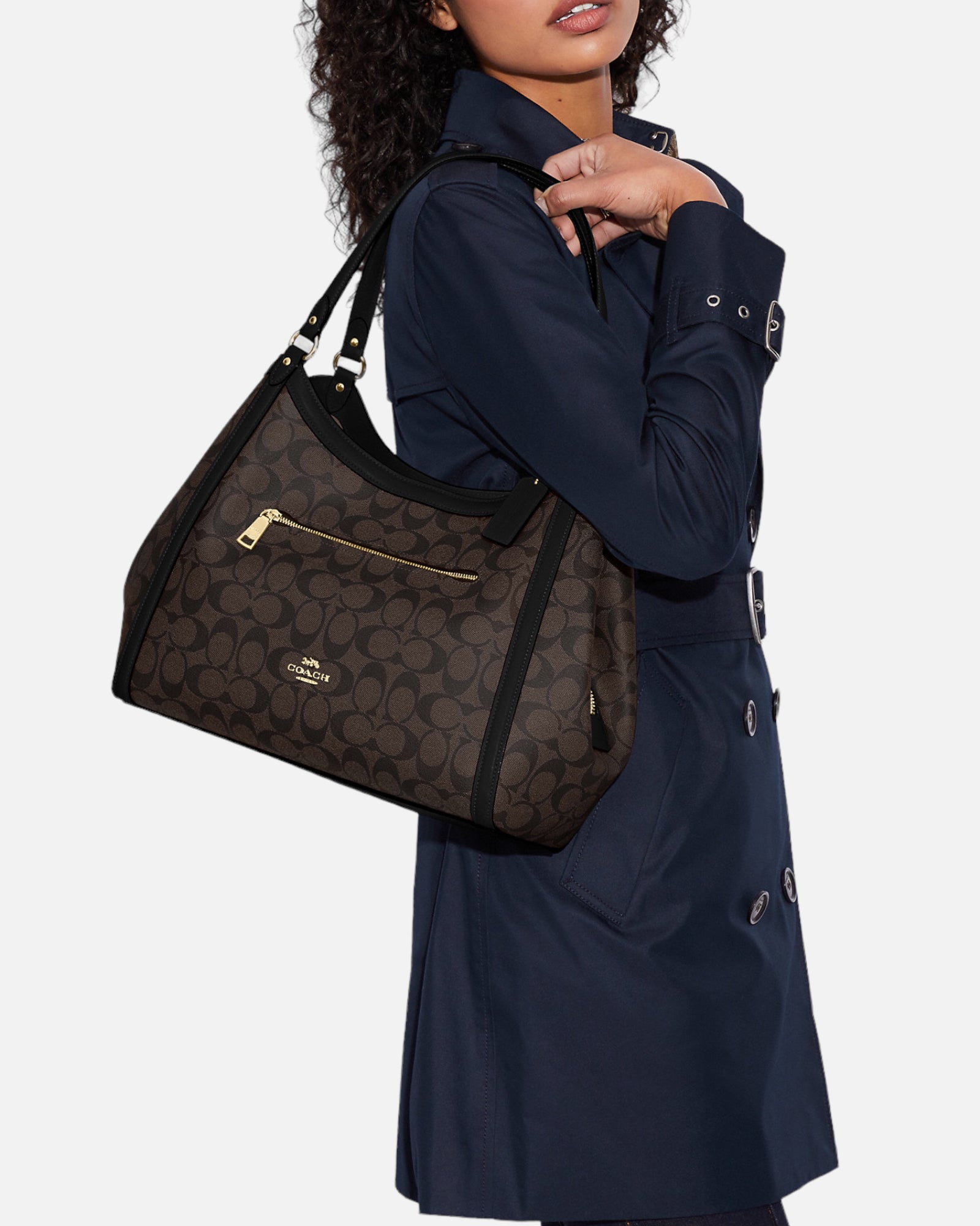 COACH Borsa a spalla signature doppio manico