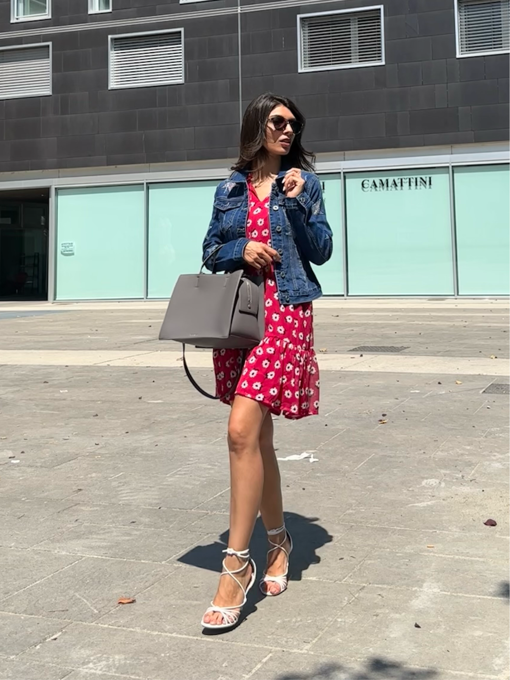 TRUSSARDI Borsa bauletto grigio tortora con tracolla