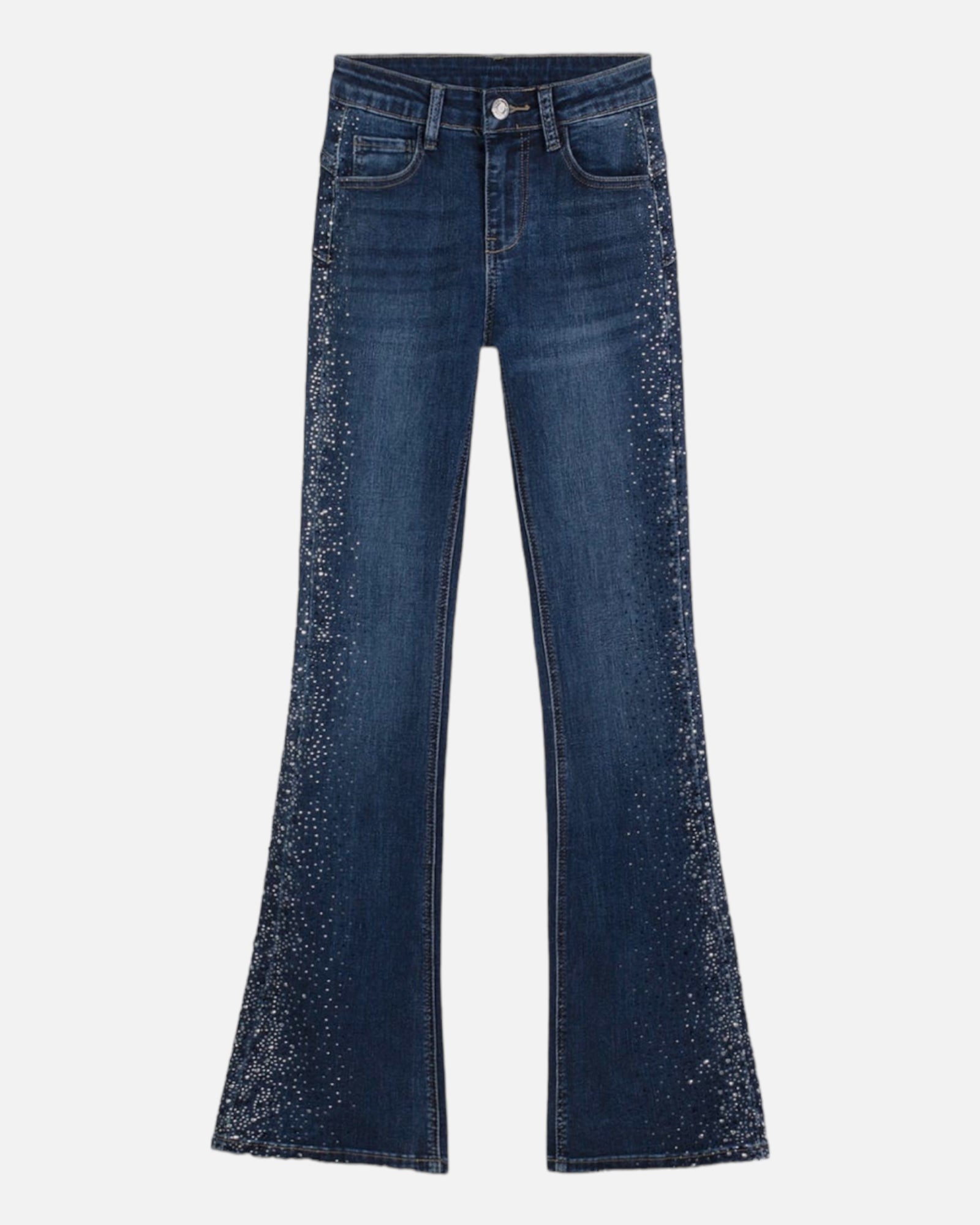 Jeans zampa brillantini