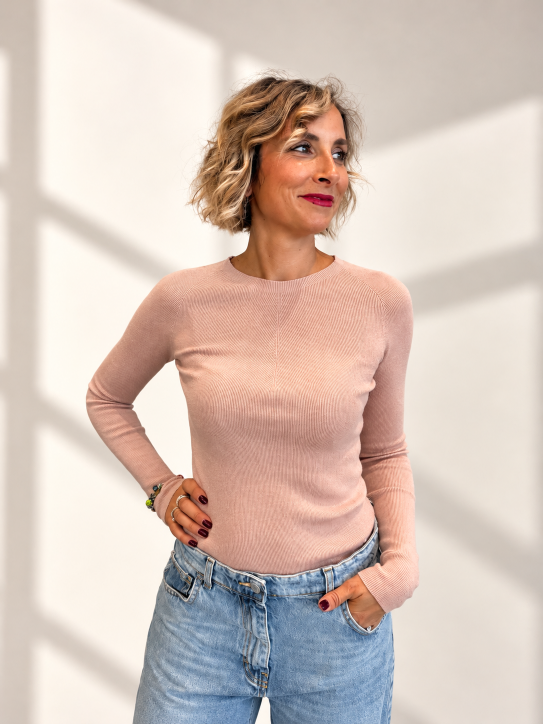 Maglia girocollo aderente