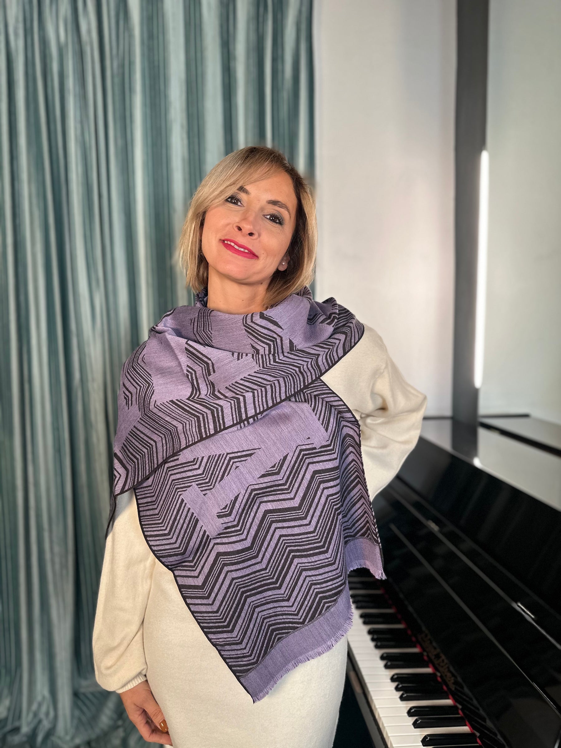 MISSONI Sciarpa viola marrone