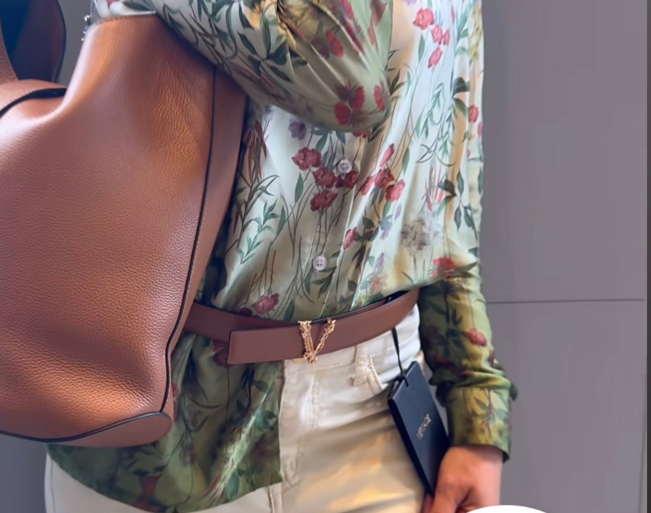 VERSACE Cintura VIRTUS cognac