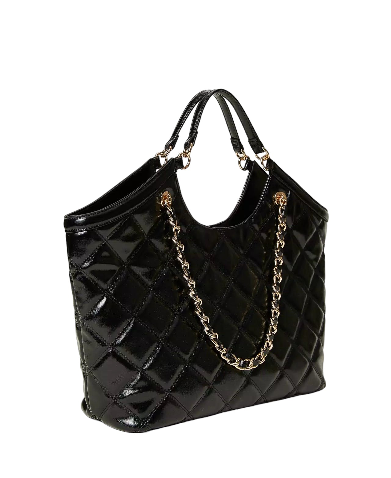 TWINSET borsa nera grande craquelé