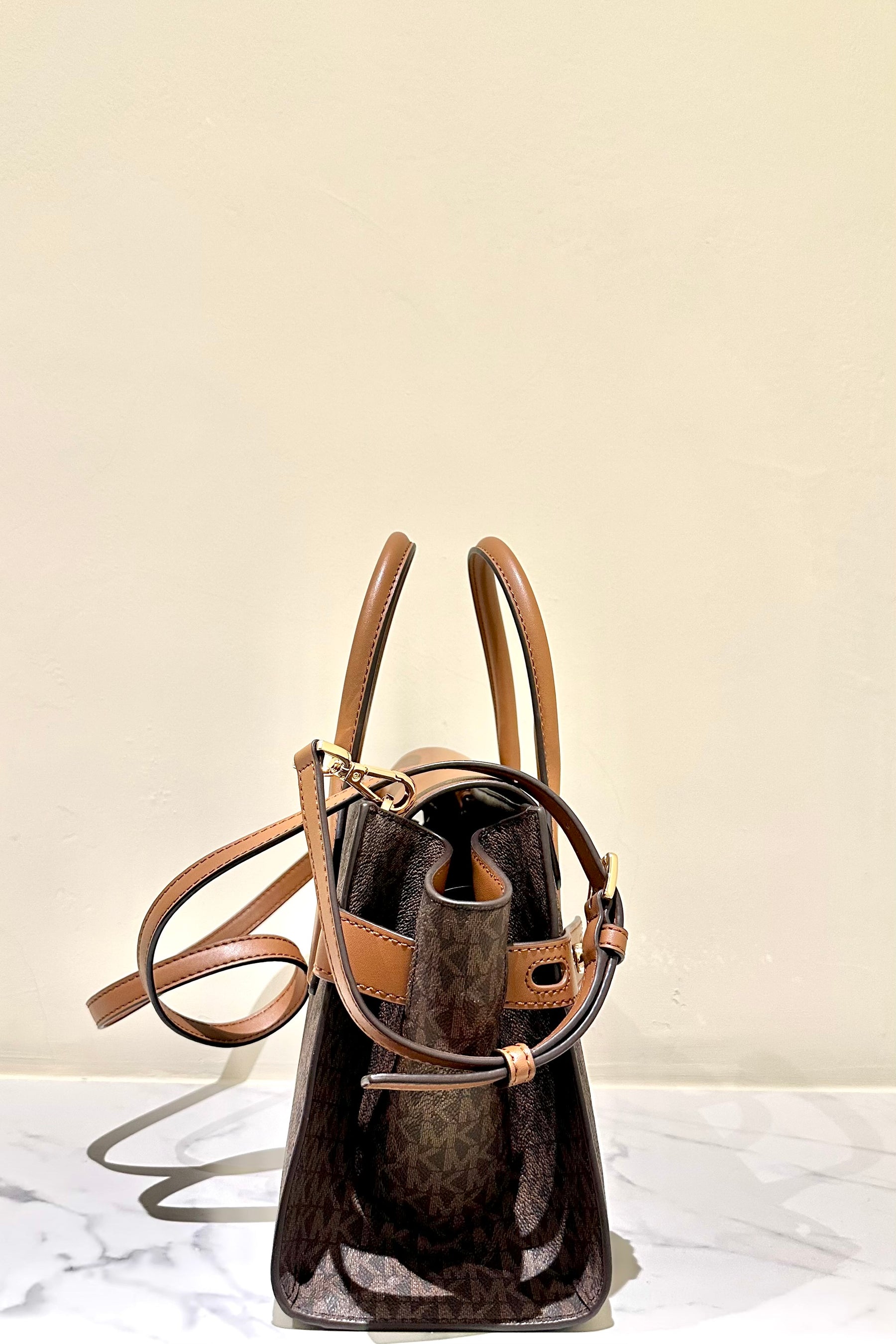 MICHAEL KORS Borsa bauletto Monogram Brown