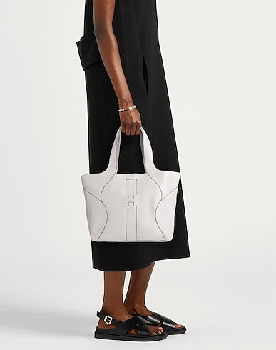 HOGAN Borsa shopper ghiaccio pelle martellata