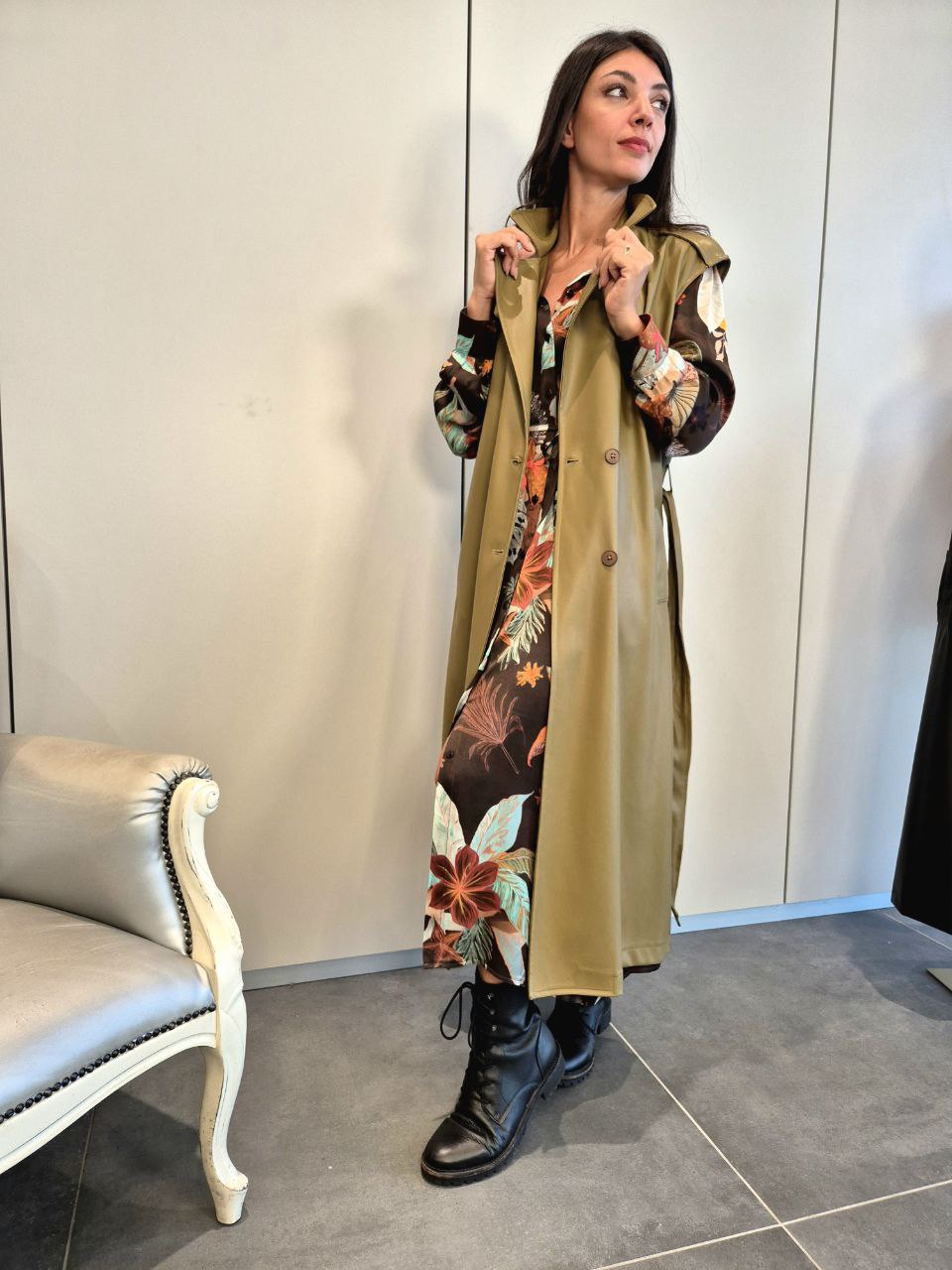Trench lungo smanicato - vari colori