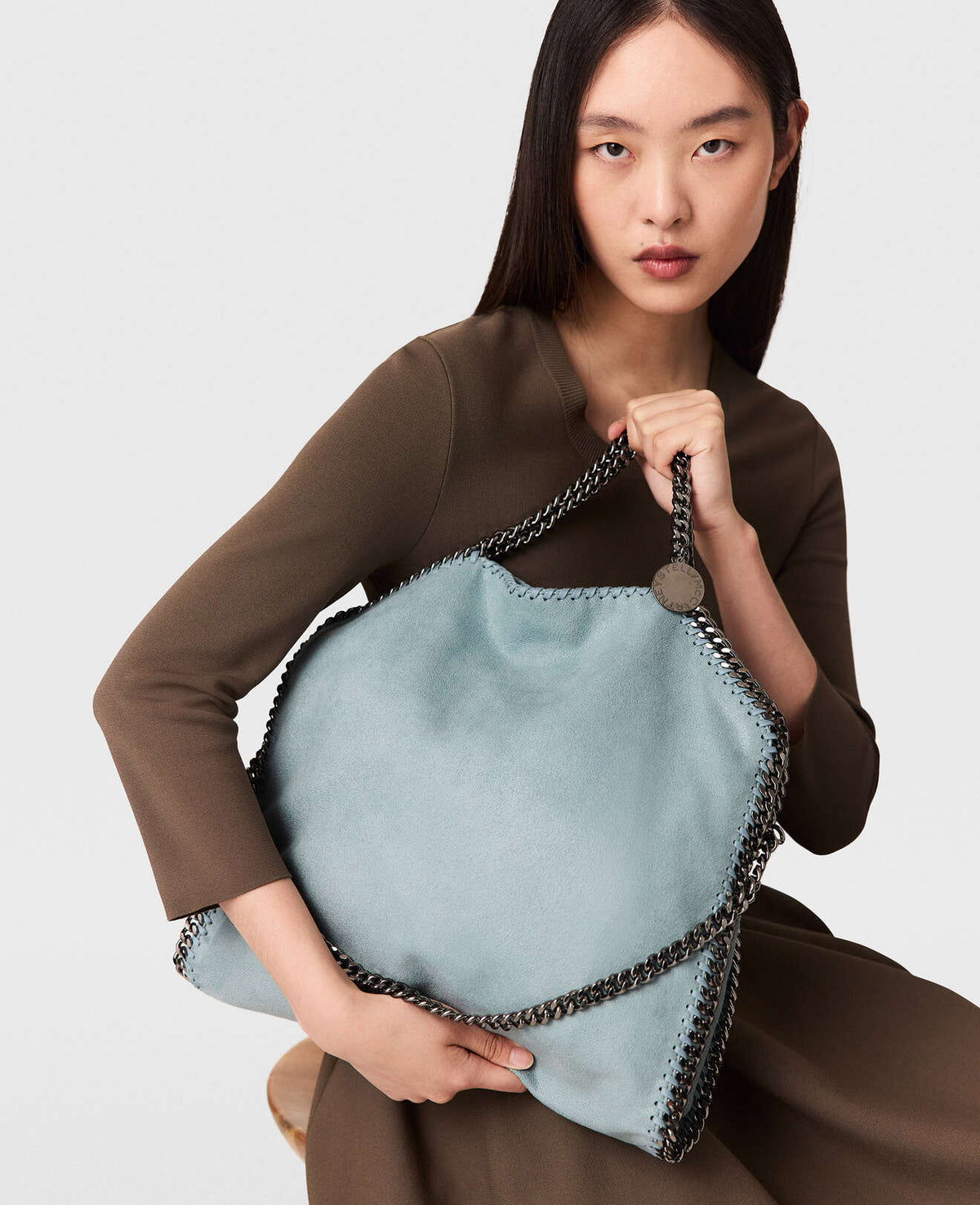 Stella McCARTNEY Tote Falabella col. azzurro catena silver