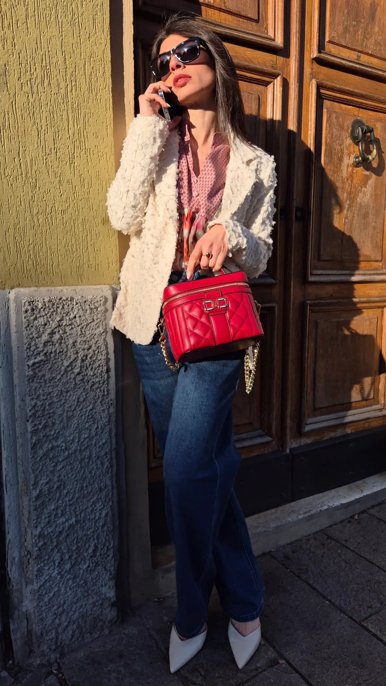 POLLINI Borsa bauletto tracolla colore rosso