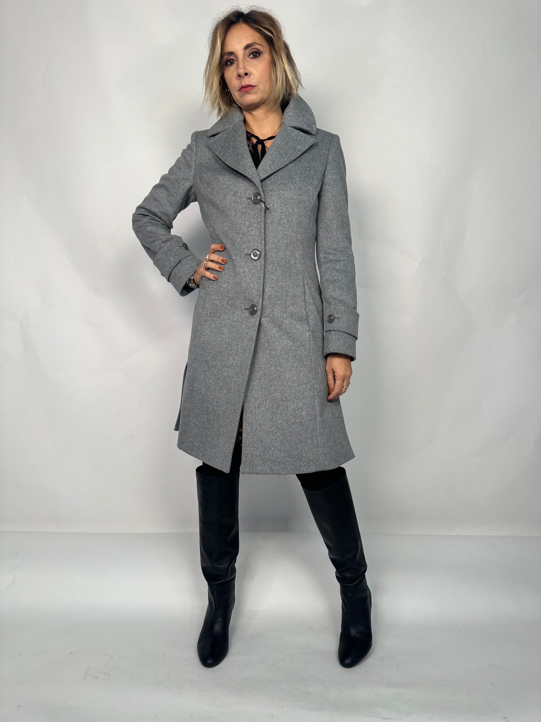 LORO PIANA Cappotto grigio con spacchetti