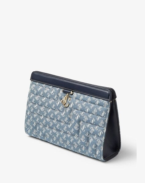 JIMMY CHOO Borsa jeans denim monogram