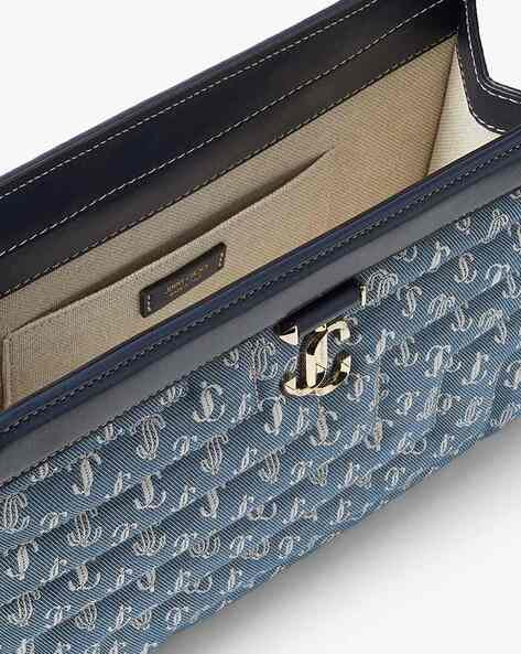 JIMMY CHOO Borsa jeans denim monogram