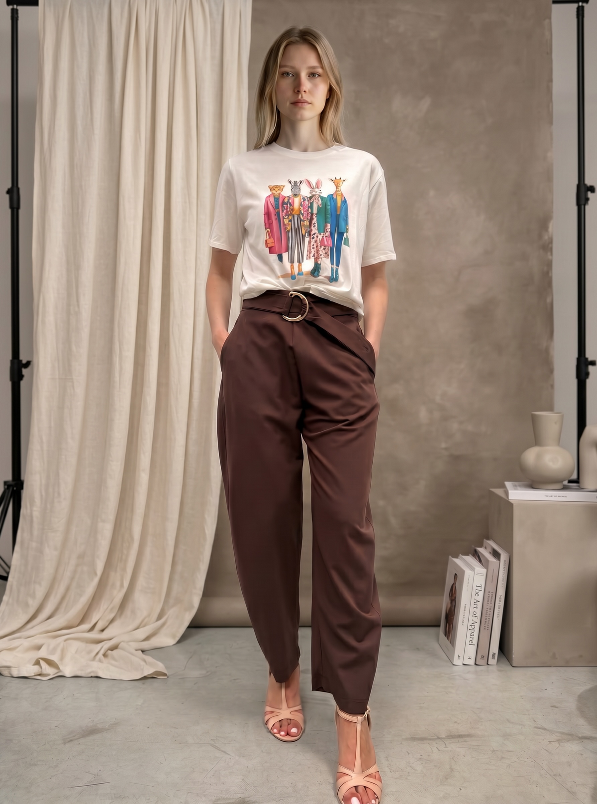Pantaloni cintura anello