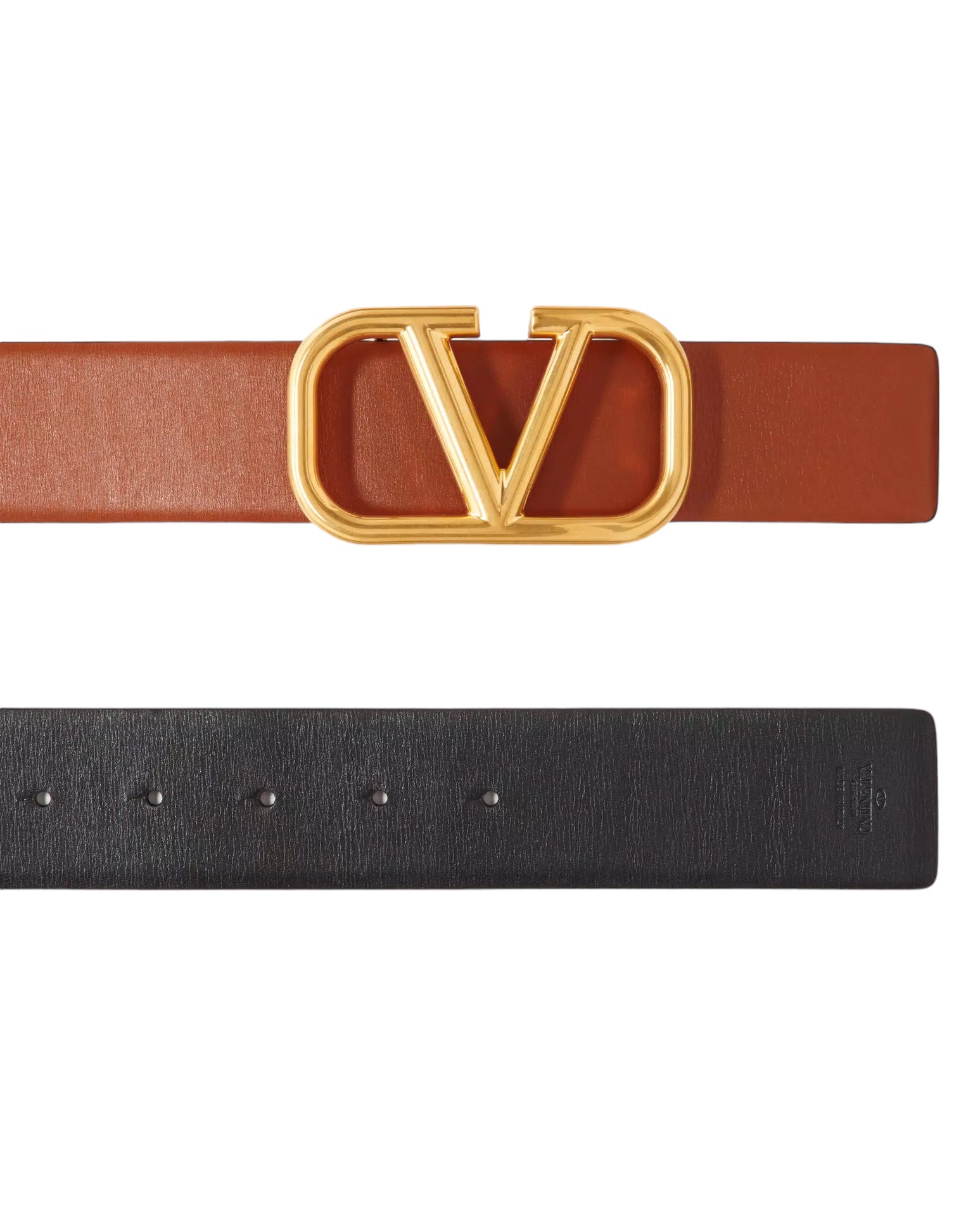 VALENTINO Cintura VLOGO reversibile marrone selleria nero