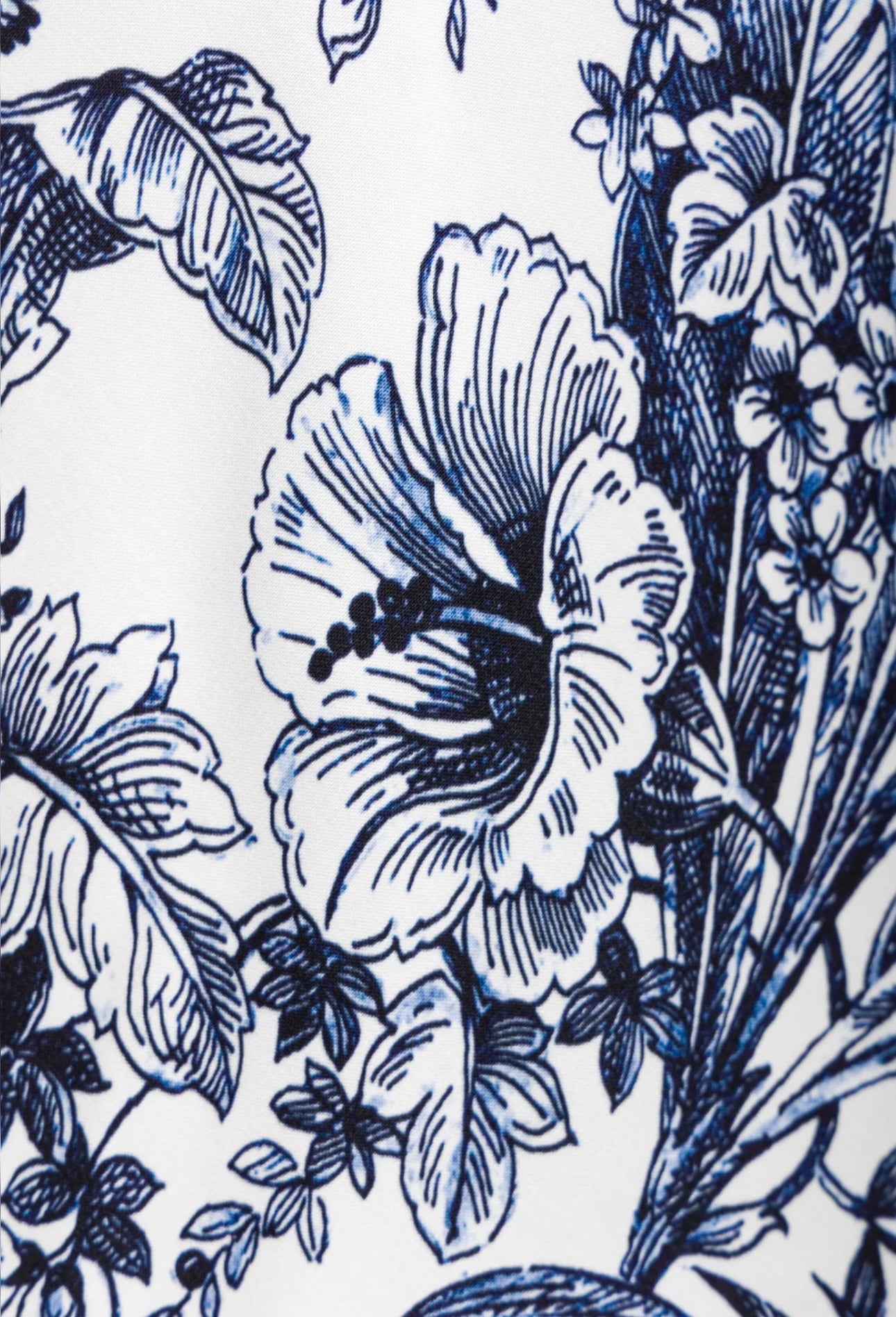 Pantaloni palazzo stampa Toile de Jouy blu