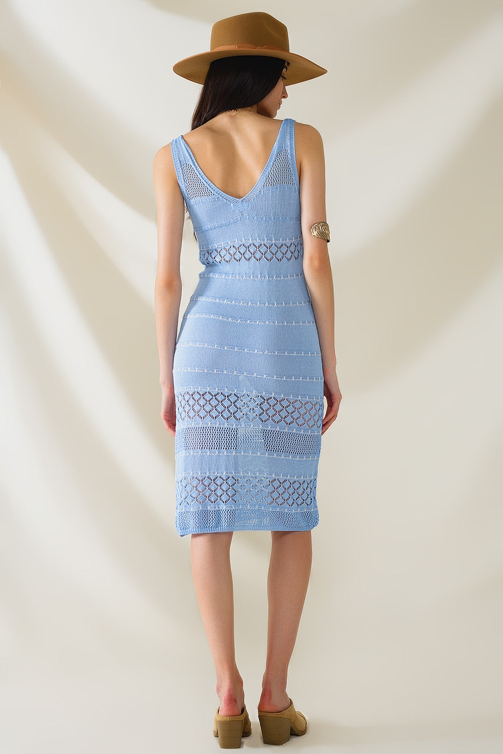 Q2 cardigan corto all'uncinetto lilla con dettagli in lurex