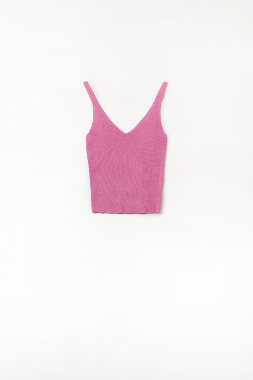 Q2 Canotta in maglia a coste comoda in fucsia