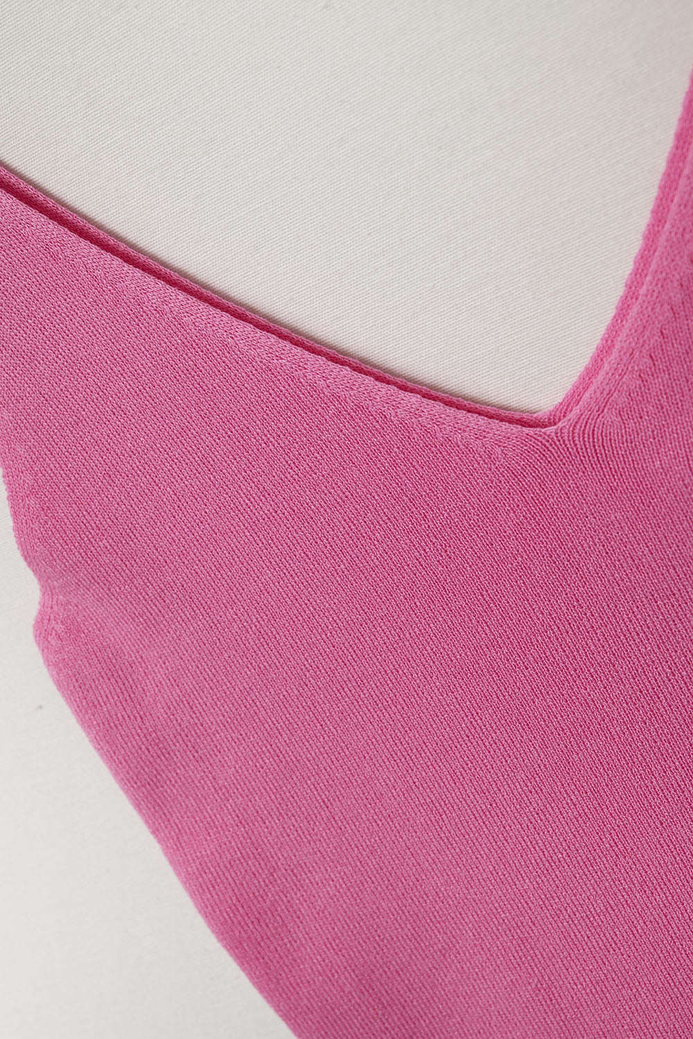 Canotta in maglia a coste comoda in fucsia