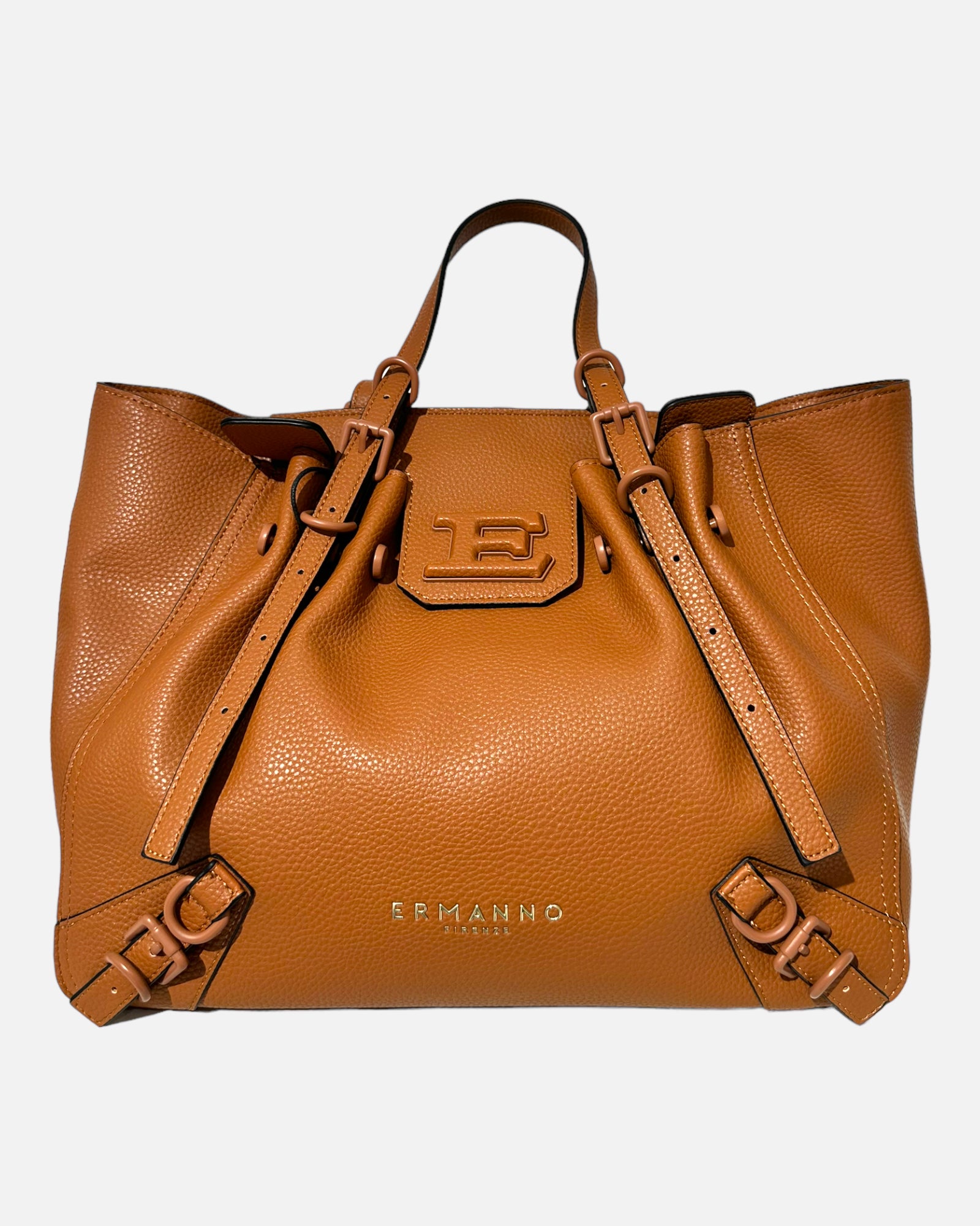 ERMANNO SCERVINO Borsa shopper cammello manici allungabili