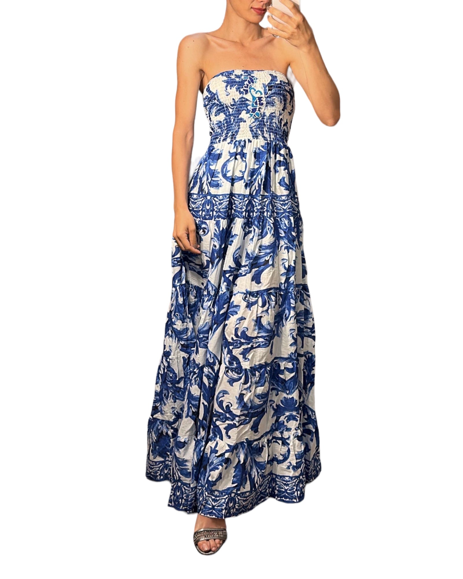 Vestito lungo maiolica