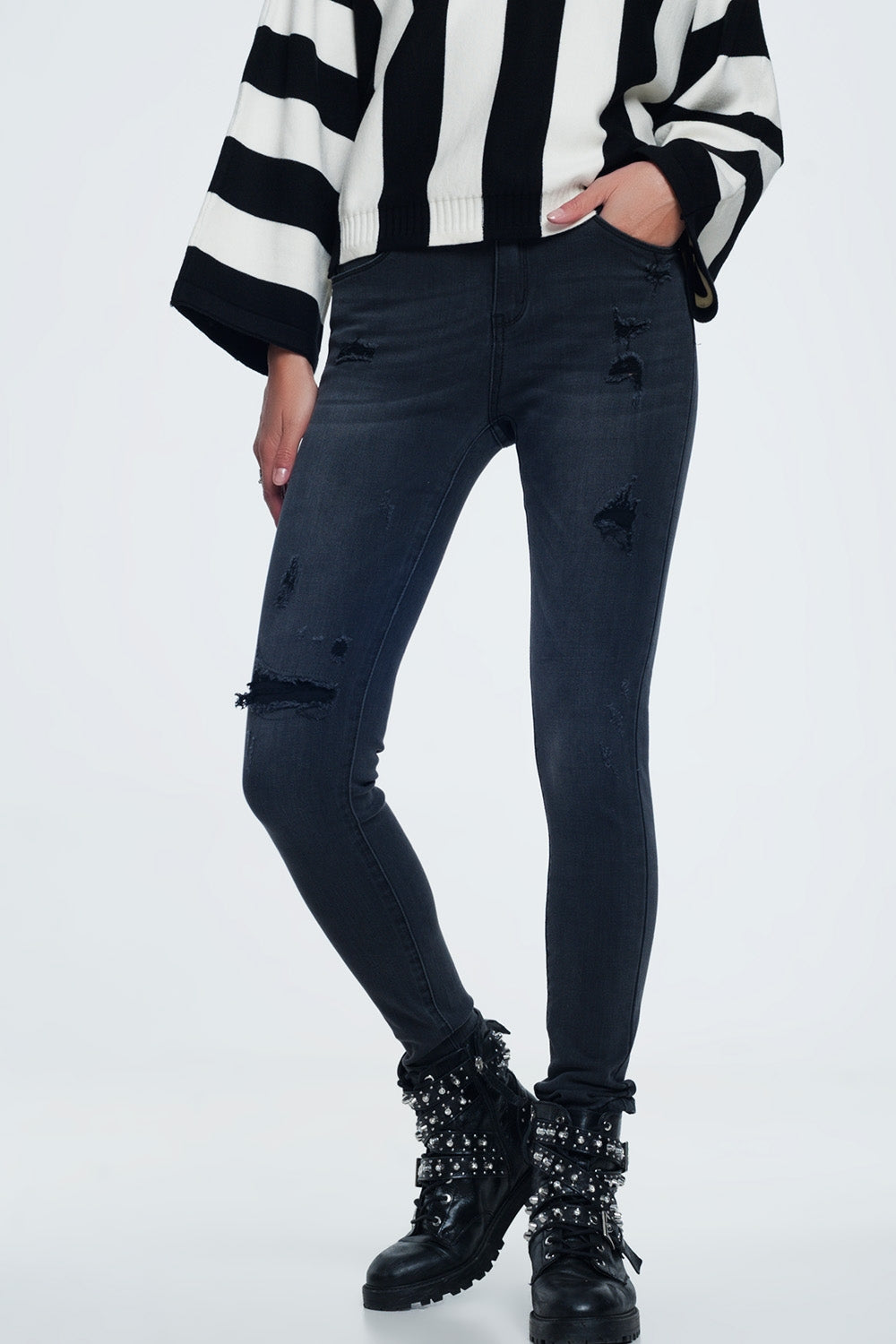 Jeans attillati neri