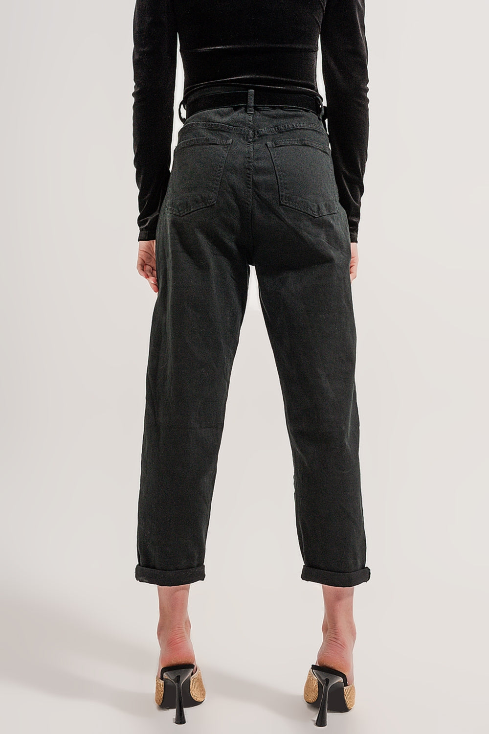Jeans con taschino in vita nero