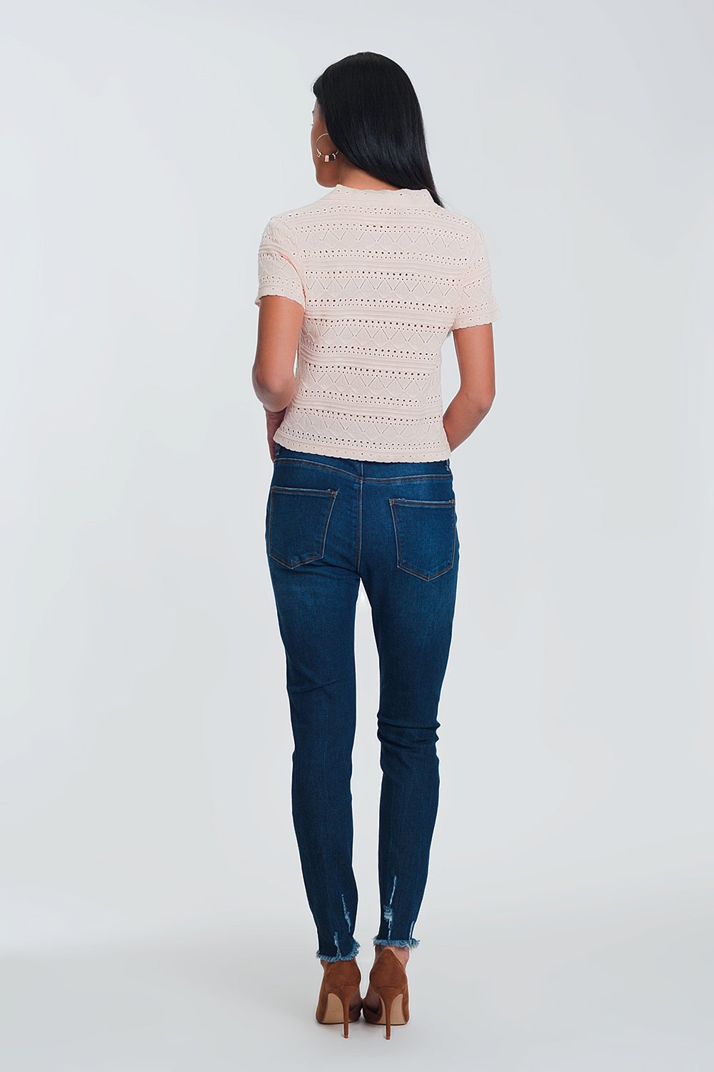 Jeans skinny con vita normale azzurri