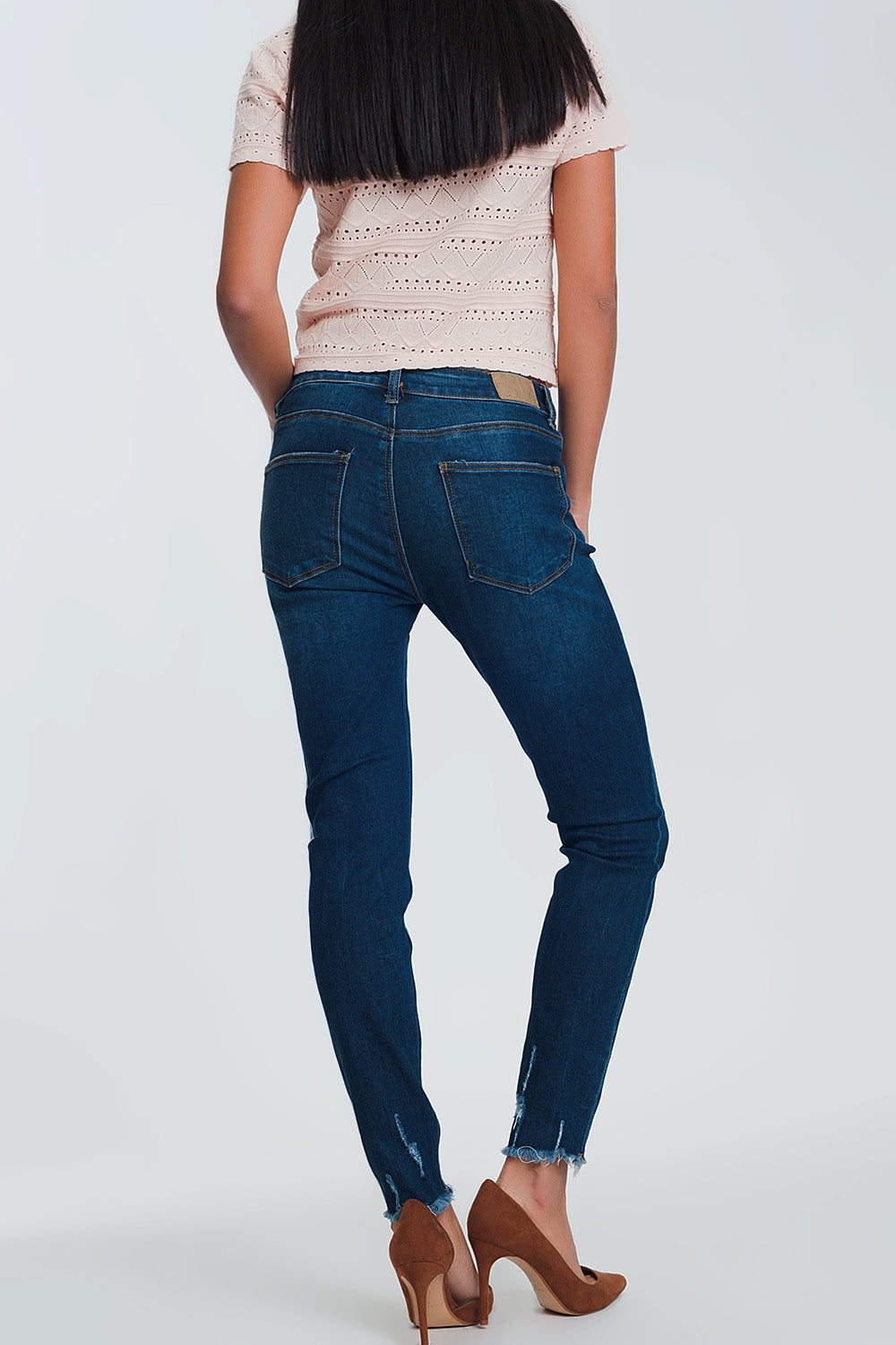 Jeans skinny con vita normale azzurri
