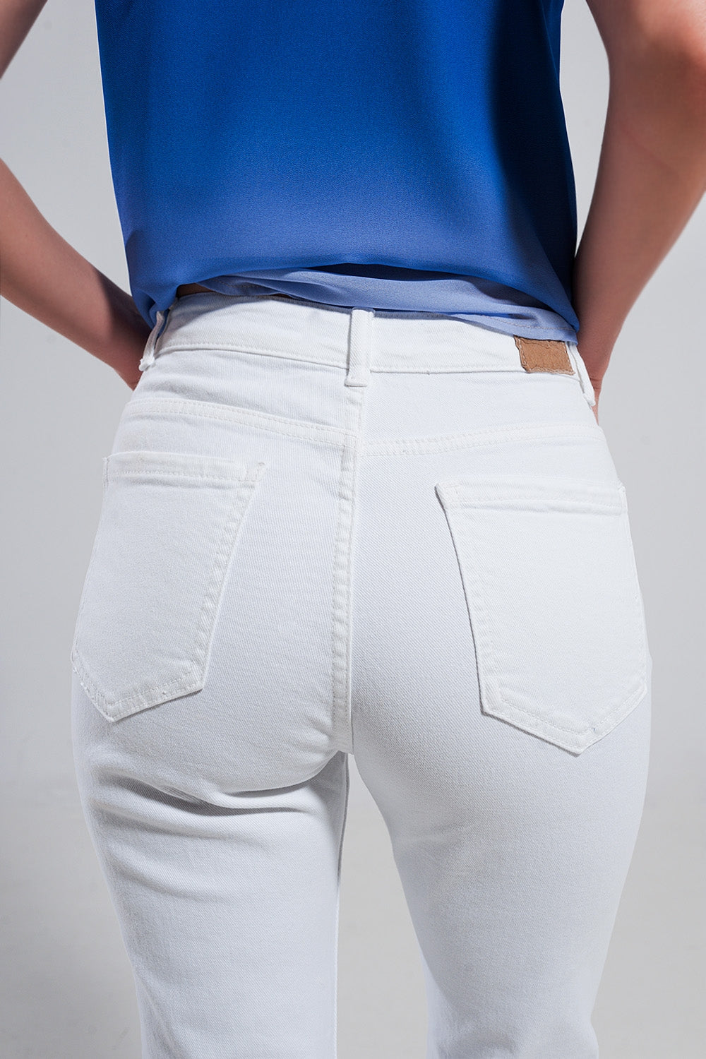 Jeans skinny in cotone elasticizzato bianco