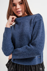 Q2 Maglione 2 in 1 con sottocamicia in blu scuro