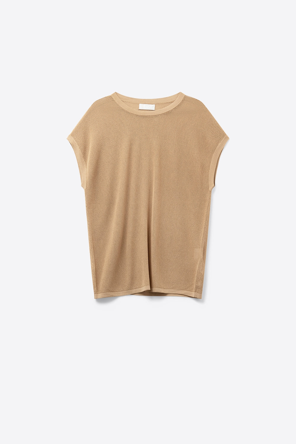 Q2 maglione a maglia a griglia color cammello