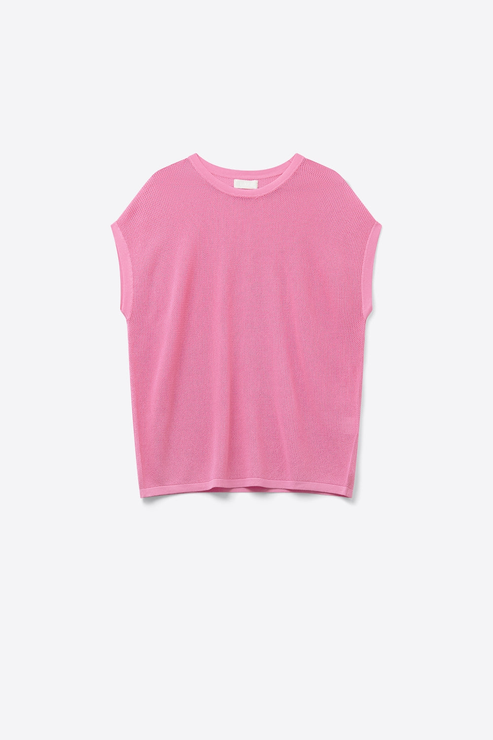 Q2 maglione a maglia a griglia di colore fucsia