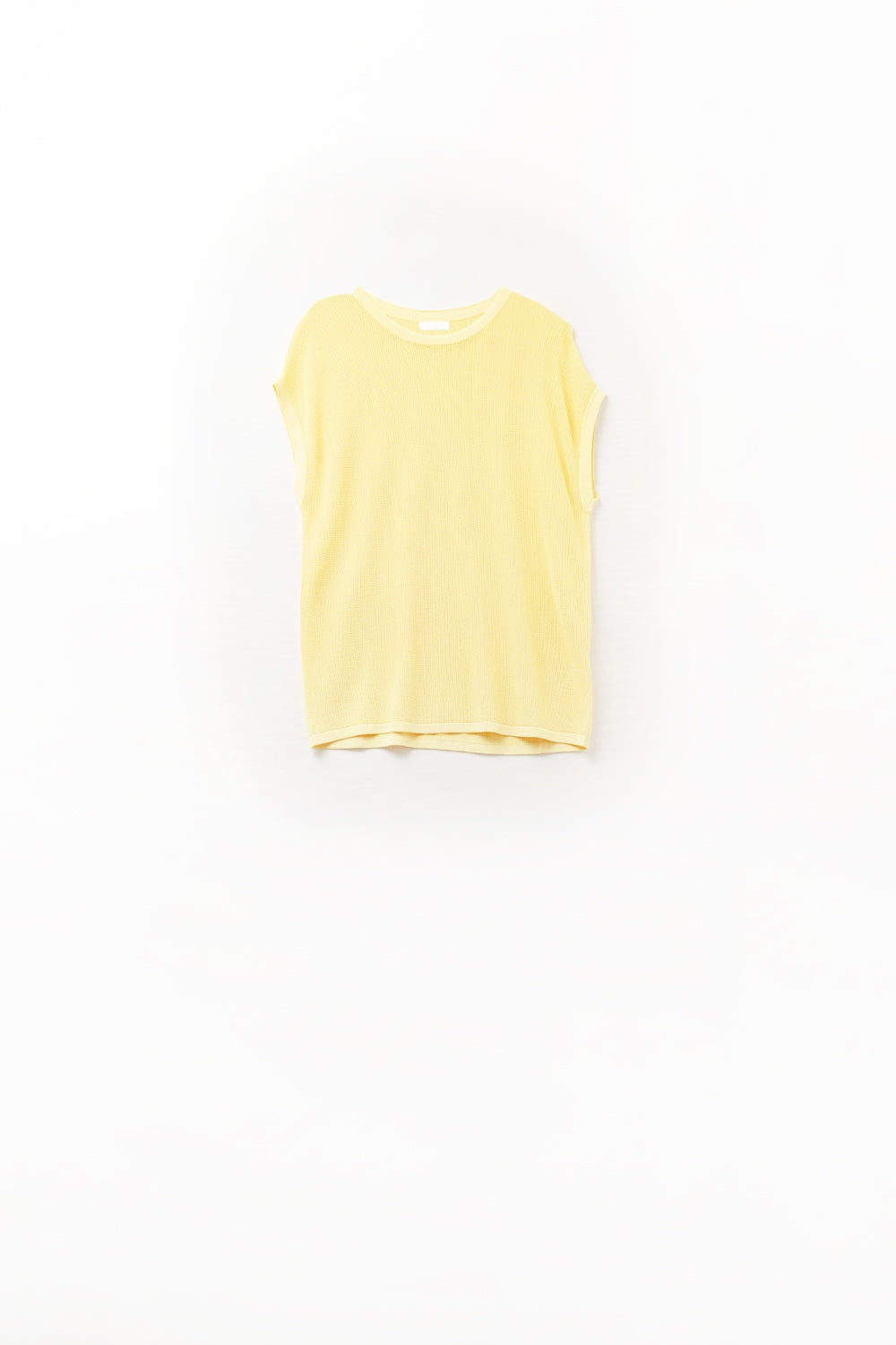 maglione a maglia a griglia di colore giallo