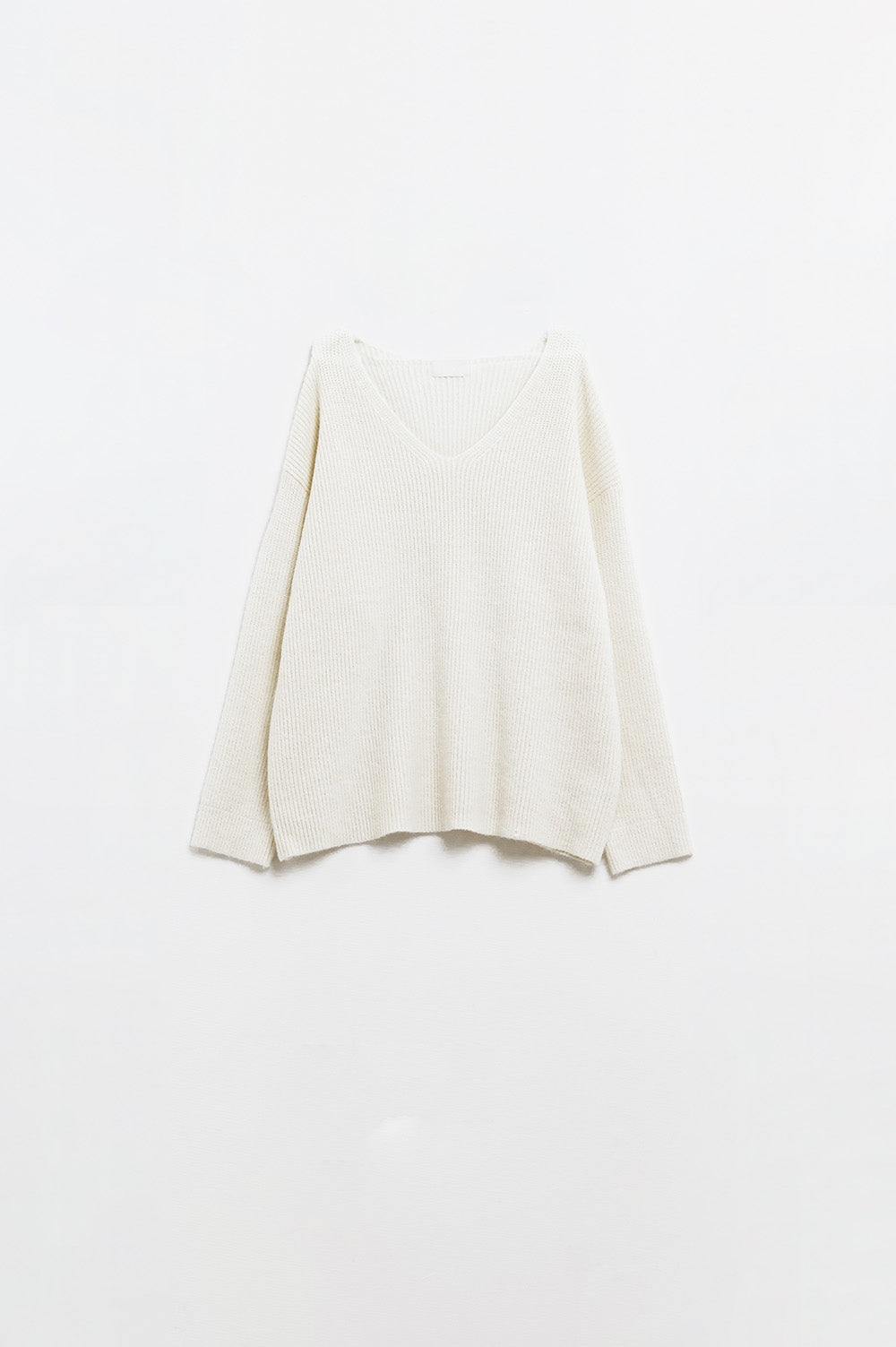 Maglione bianco in maglia over size