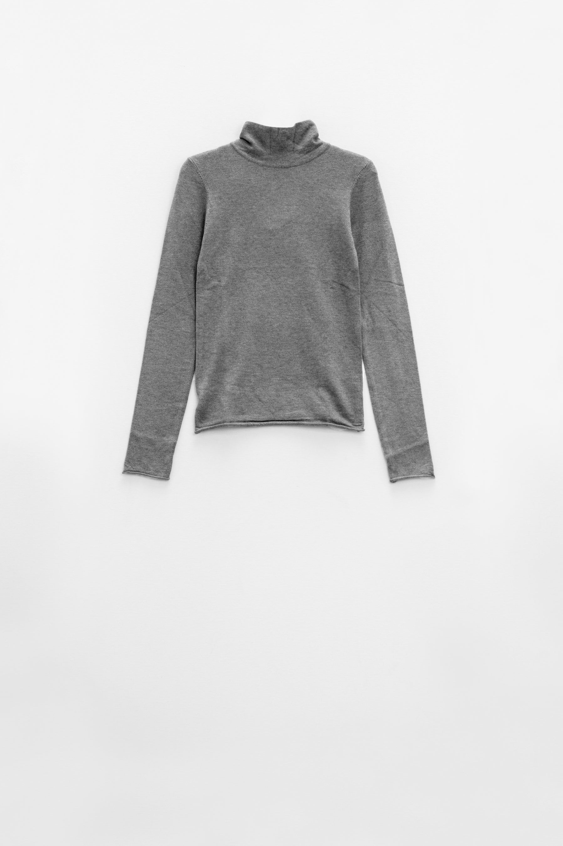 Maglione bodycon basic grigio a maglia fine