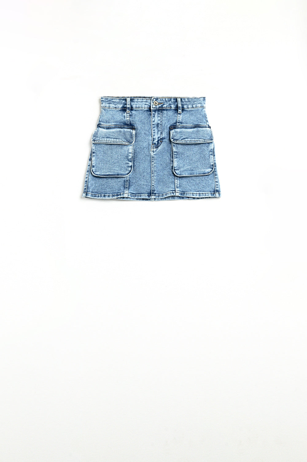 minigonna mid wash con tasche cargo