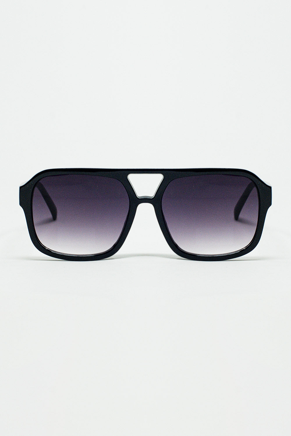 Q2 Occhiali da sole aviator degli anni '70 in nero