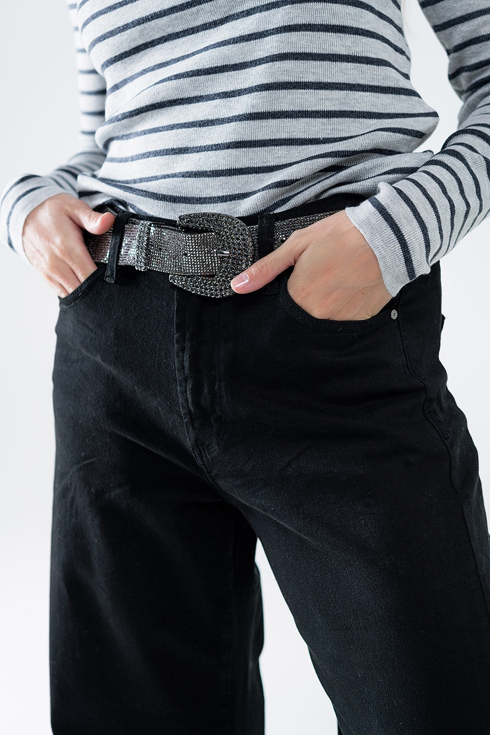 Pantaloni a gamba extra larga in nero