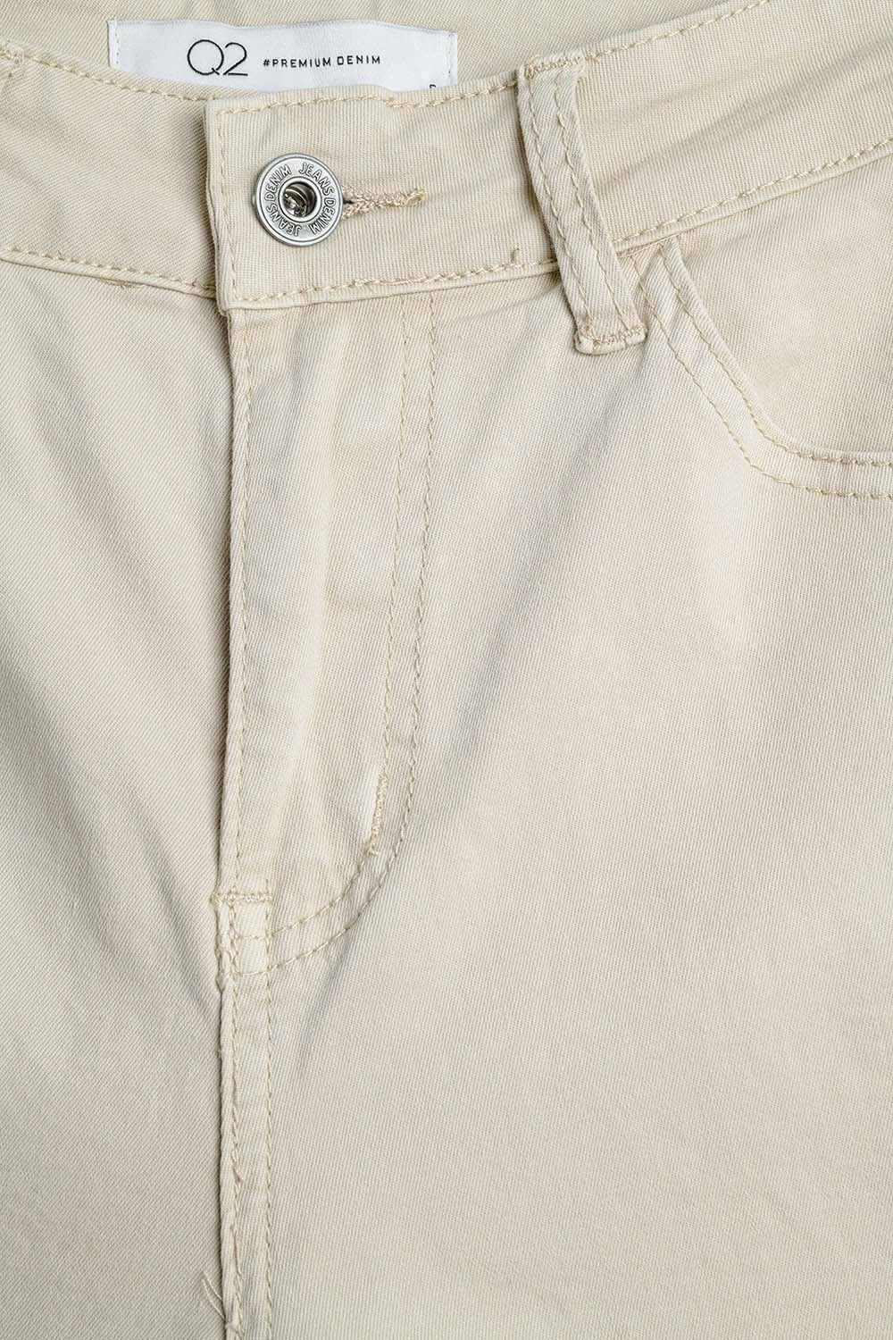 Pantaloni dritti super comodi elasticizzati in beige