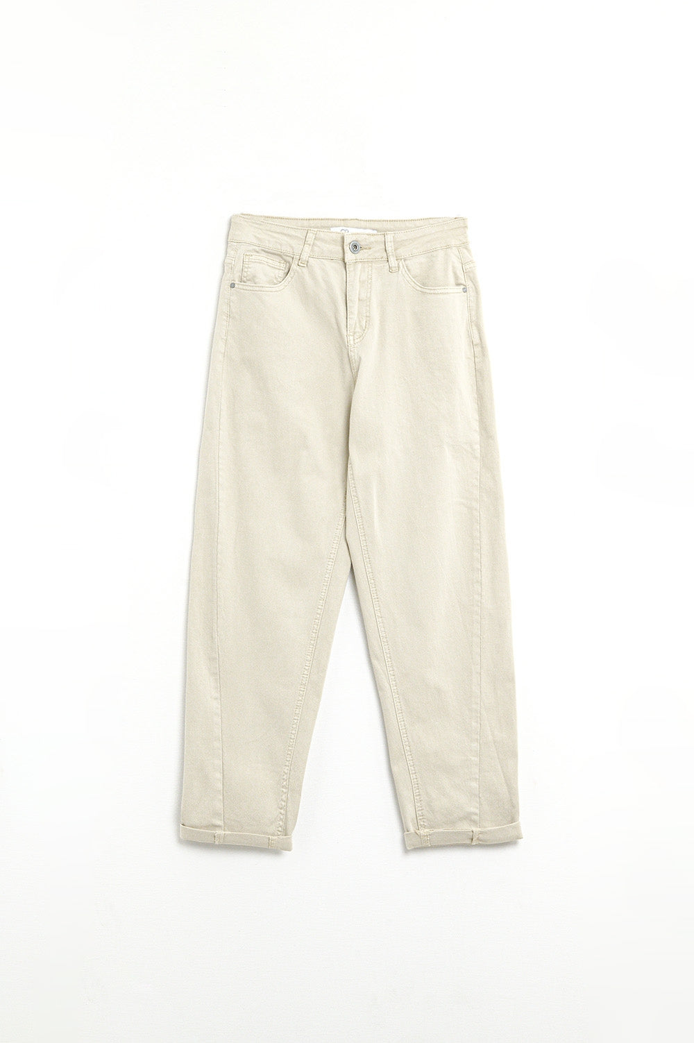 Pantaloni dritti super comodi elasticizzati in beige