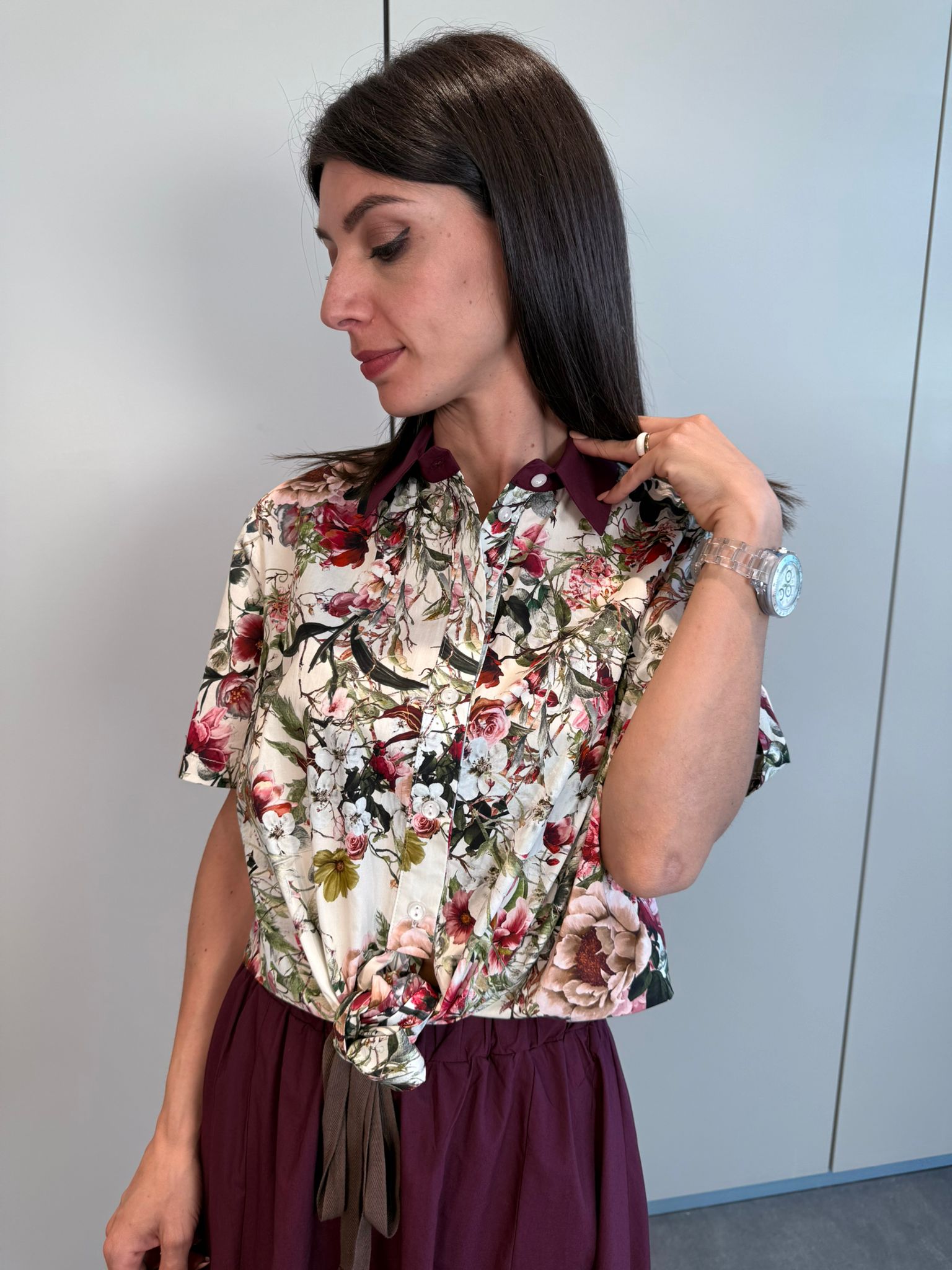 Camicia corta flora