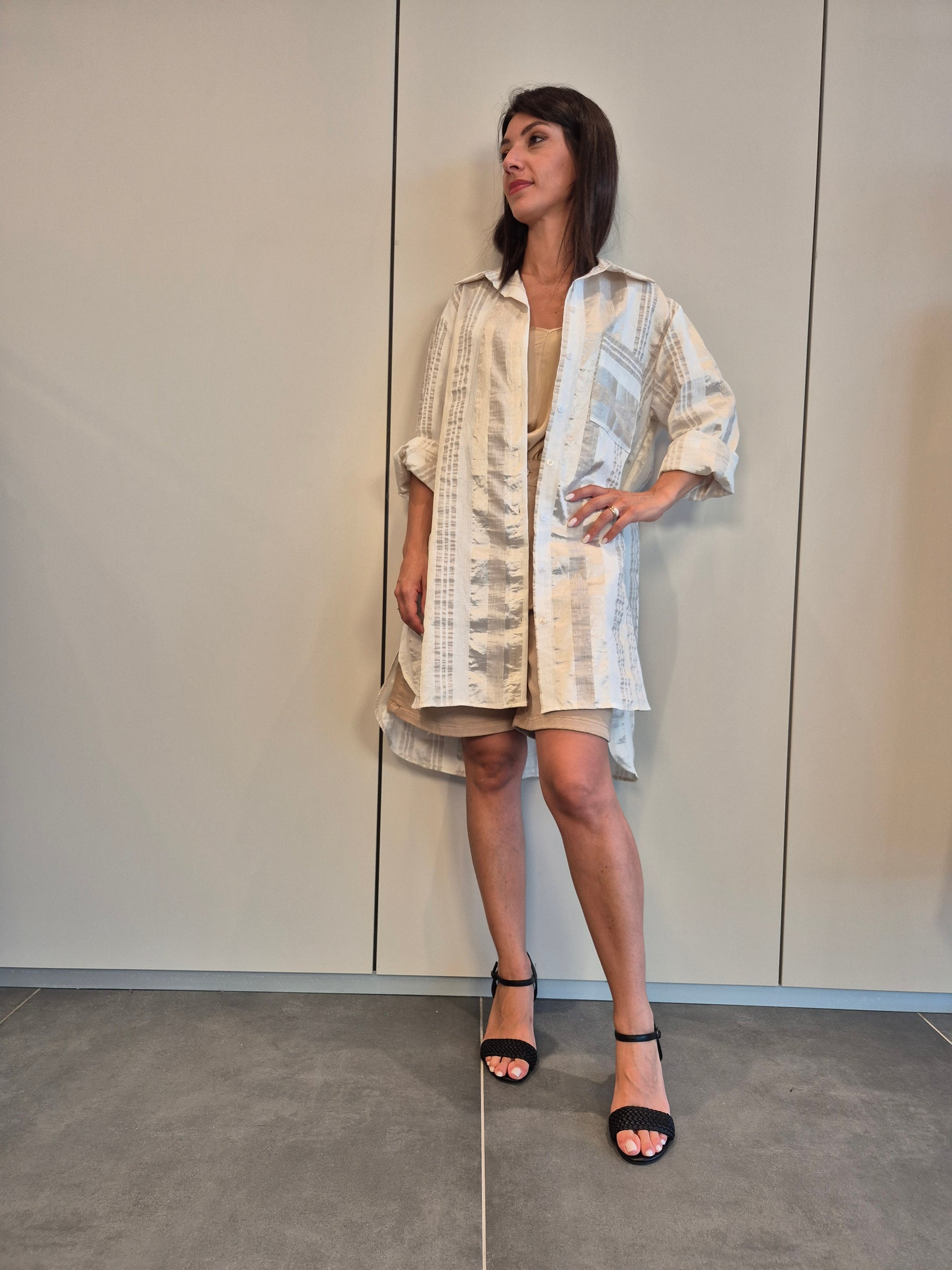 Maxi camicia cangiante