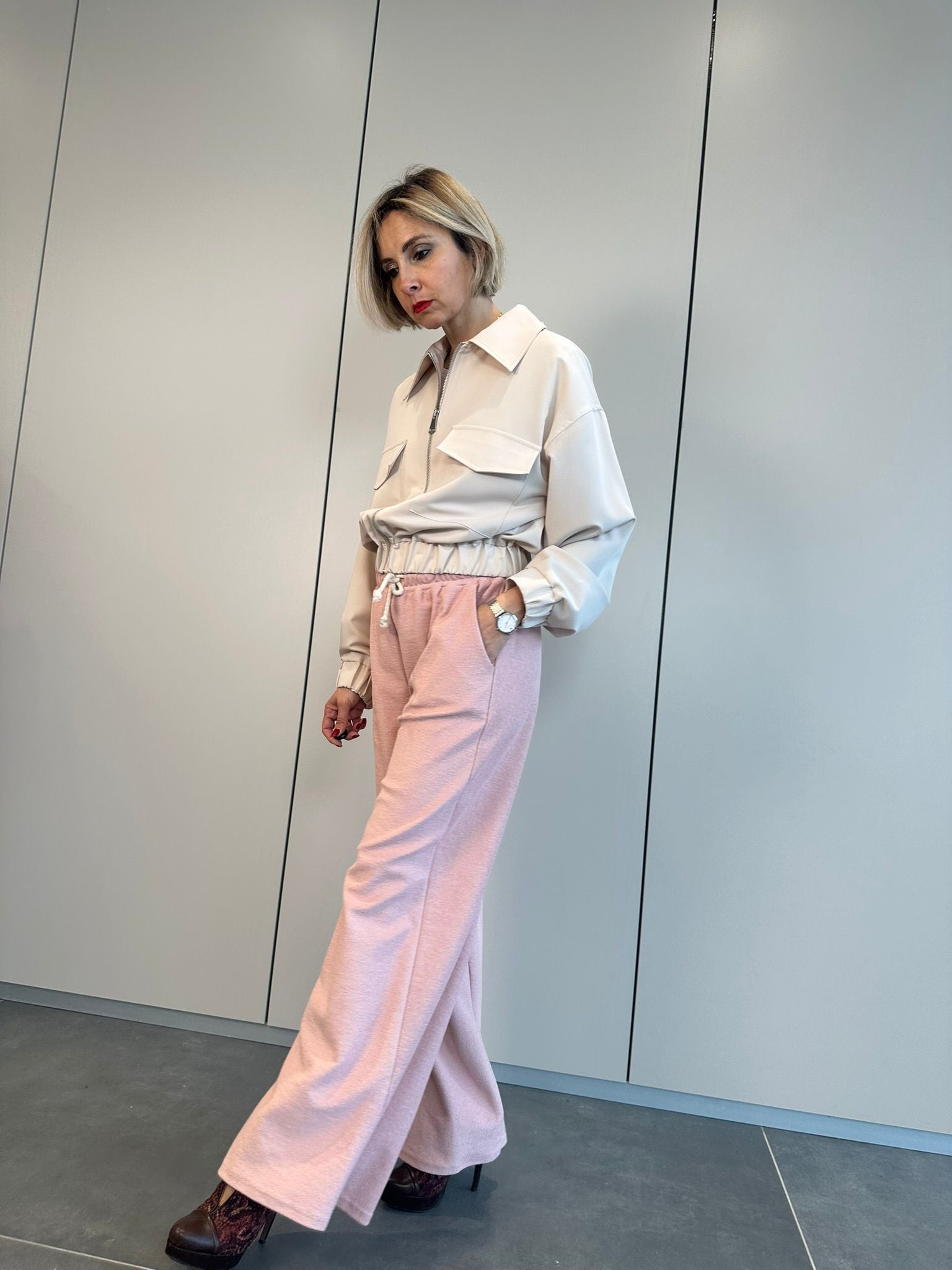 Pantalone/tuta garzato