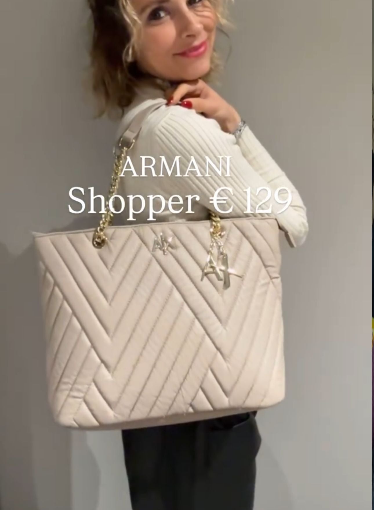 ARMANI Exchange Shopper ghiaccio trapuntata