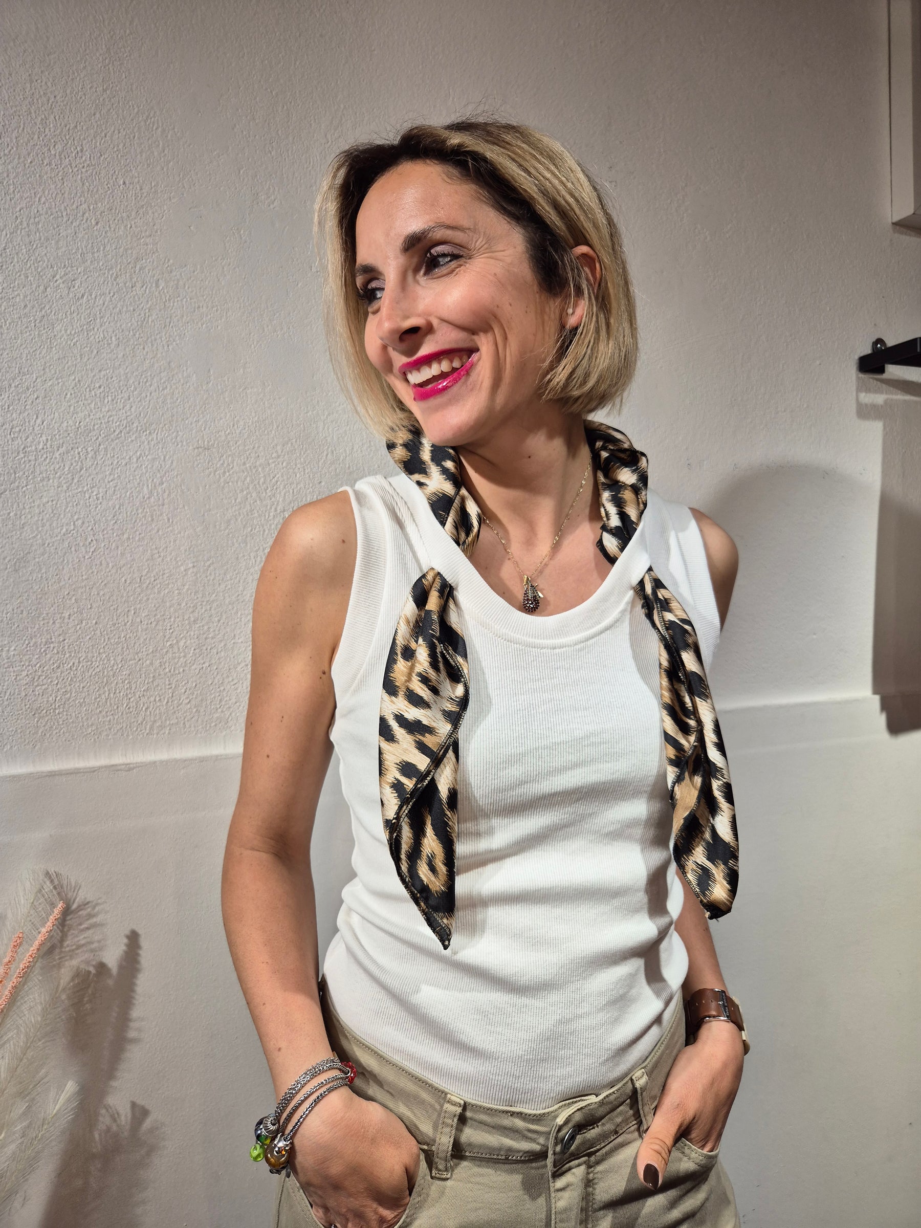 Canotta foulard maculato