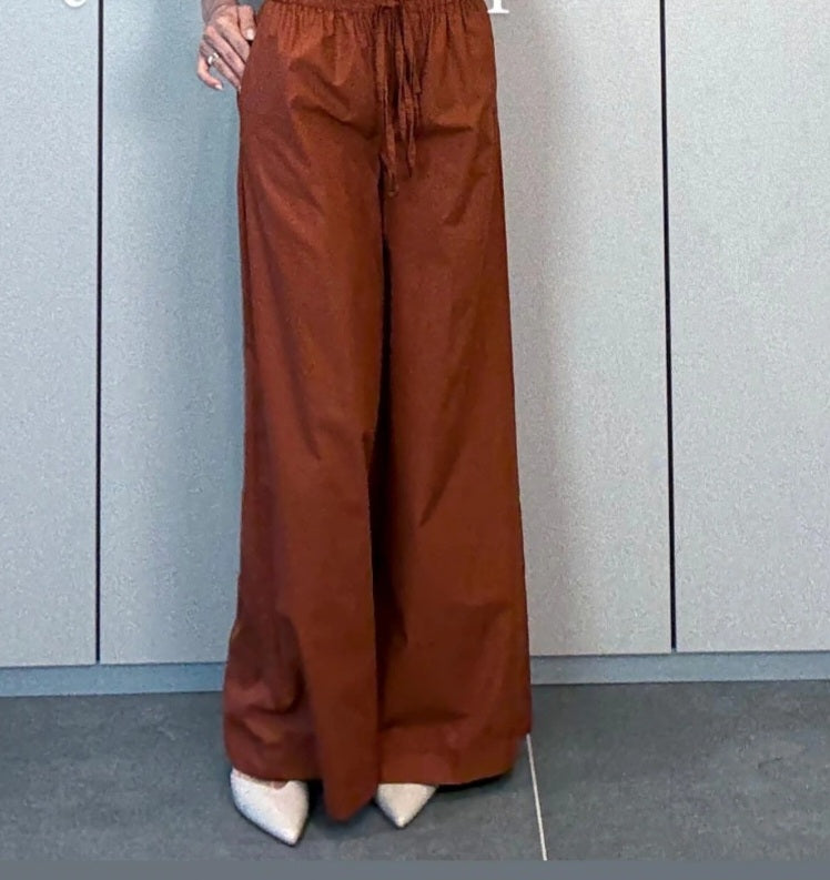 Pantaloni palazzo tabacco