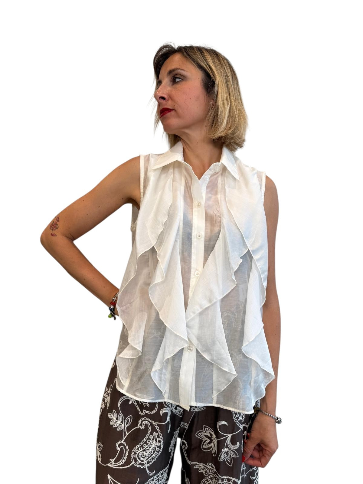 Camicia Smanicata Rouches