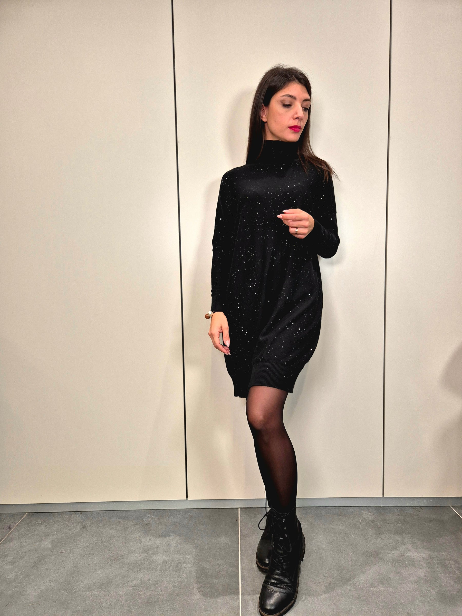 Maxi maglia/dress paillettes