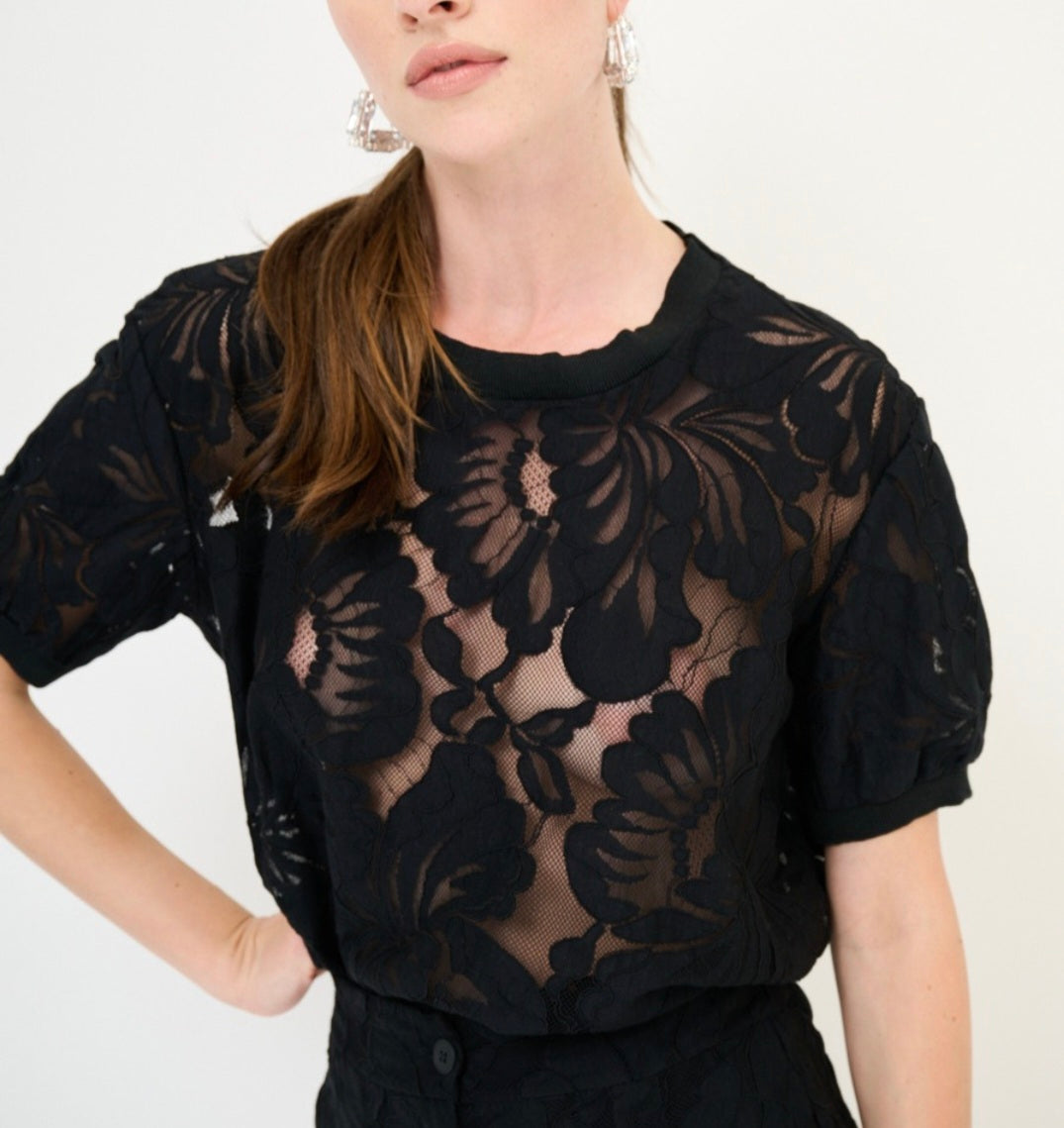 Completo pantaloncini e maglia pizzo